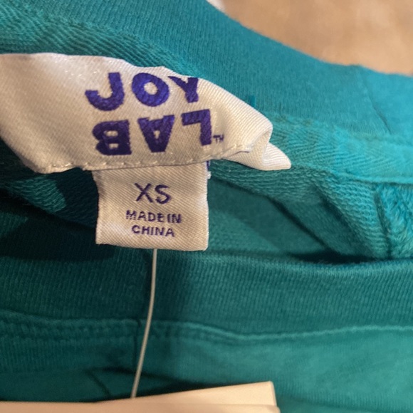 Joy Lab Cropped Fitted Sweatshirt Spruce White Ombre XS - Picture 5 of 10